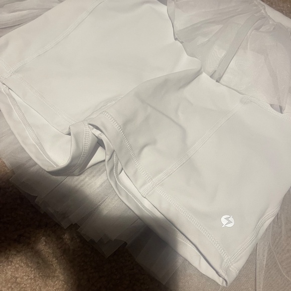 Popflex Pirouette Tennis Skort Skirt Cool White - Picture 5 of 6